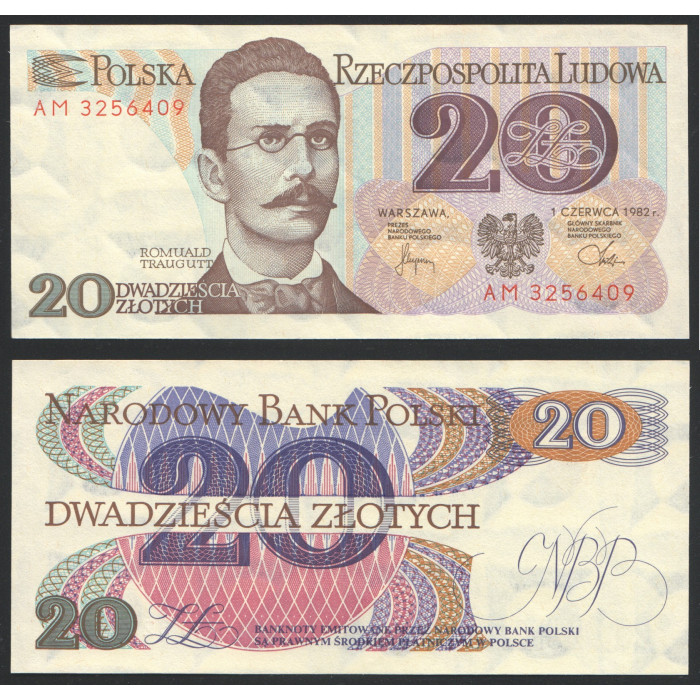 Польша 20 Злотых 1982 год UNC 149