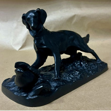 СССР Касли Чугун скульптура Собака Сеттер с куропаткой охота на куропатку 1960 год  