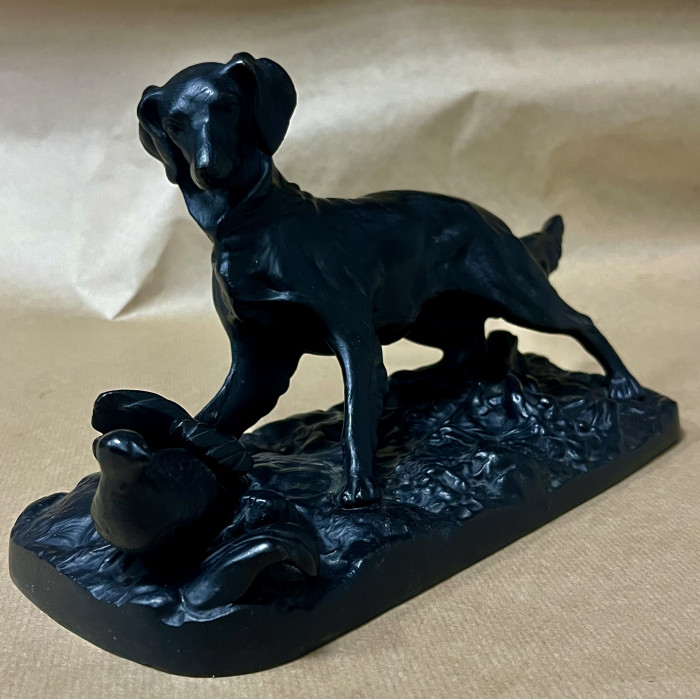 СССР Касли Чугун скульптура Собака Сеттер с куропаткой охота на куропатку 1960 год  