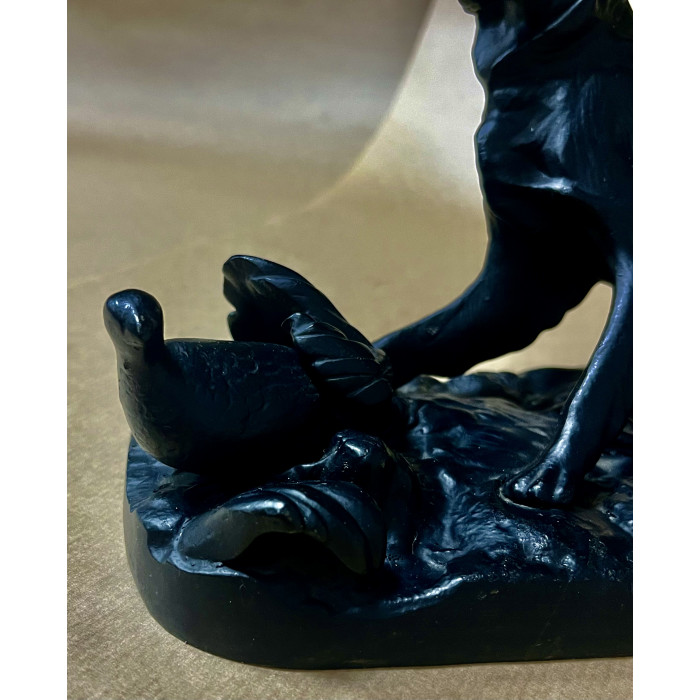 СССР Касли Чугун скульптура Собака Сеттер с куропаткой охота на куропатку 1960 год  