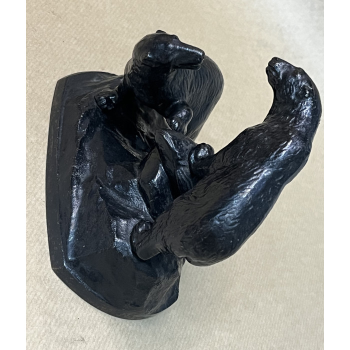 СССР Касли Чугун скульптура Белые медведи с рыбой 1982 год 