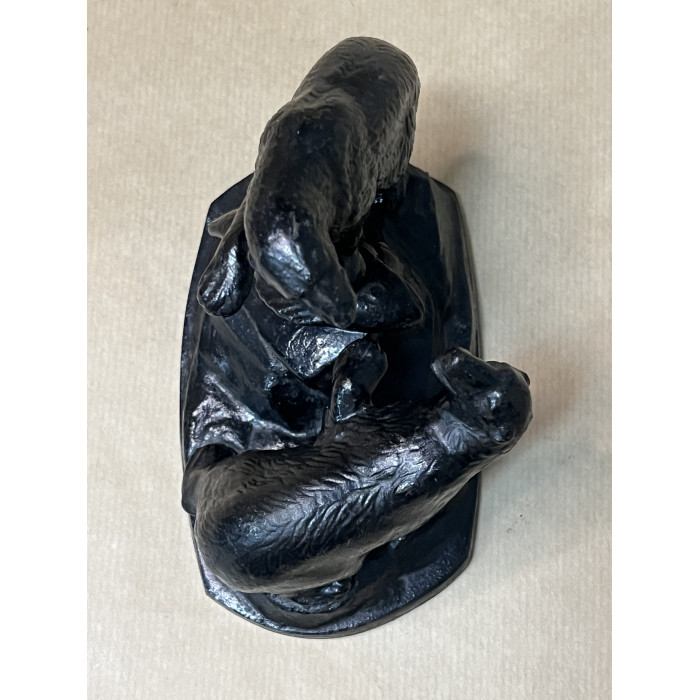 СССР Касли Чугун скульптура Белые медведи с рыбой 1982 год 