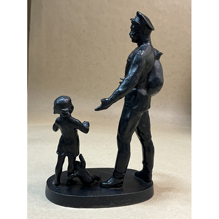 СССР Касли Чугун скульптура  Возвращение с войны 1989 год 