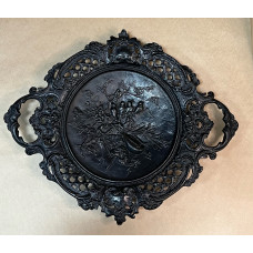 СССР Касли Чугун Сухарница "Музыкальные инструменты с птичками" 