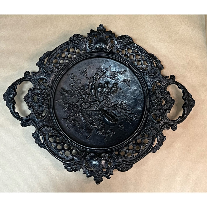 СССР Касли Чугун Сухарница "Музыкальные инструменты с птичками" 