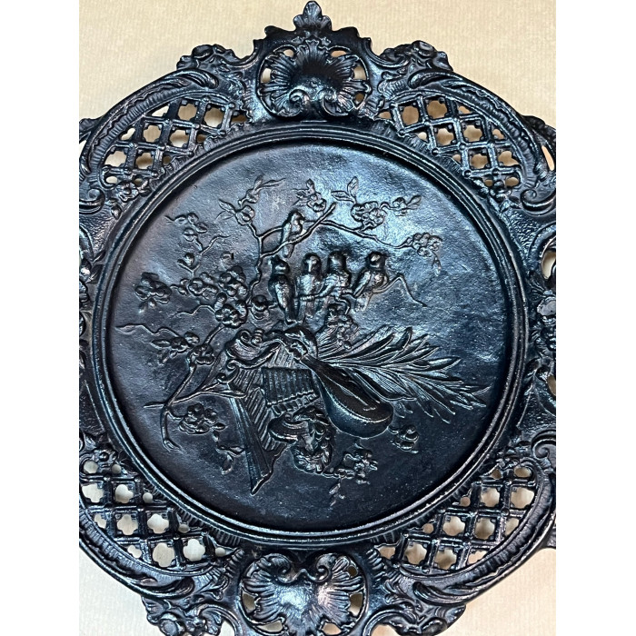 СССР Касли Чугун Сухарница "Музыкальные инструменты с птичками" 