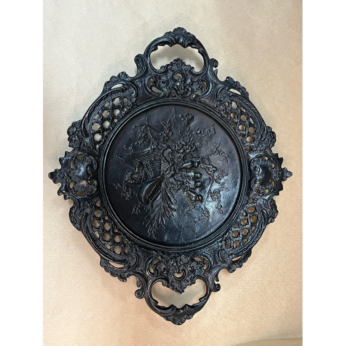 СССР Касли Чугун Сухарница "Музыкальные инструменты с птичками" 