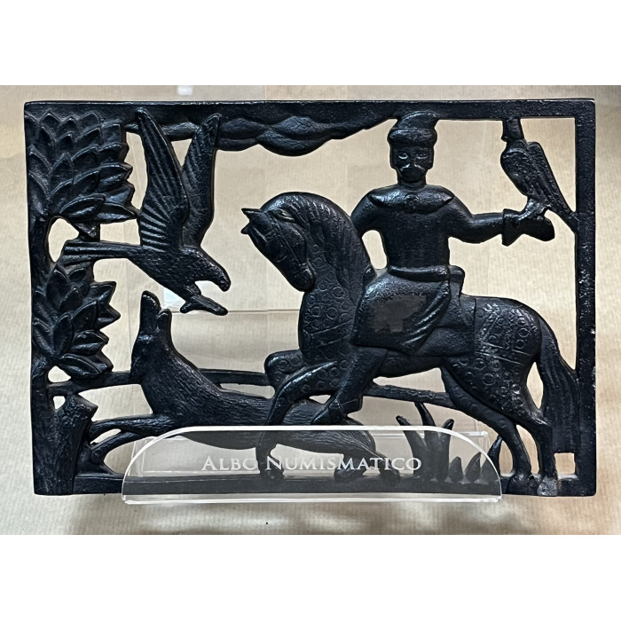 СССР Касли Чугунное рельефное настенное панно Соколиная охота