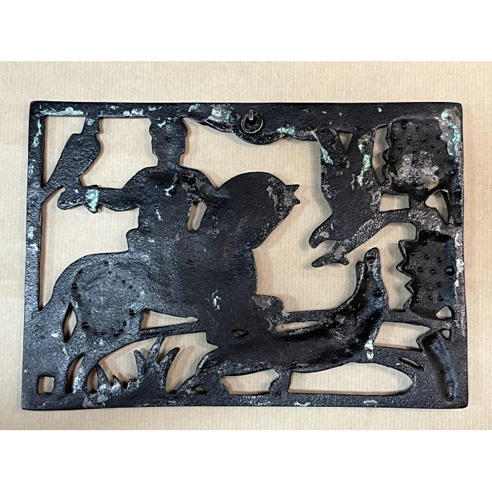 СССР Касли Чугунное рельефное настенное панно Соколиная охота