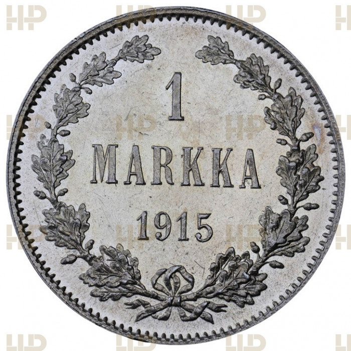 Россия / Финляндия 1 Марка 1915 S год. Ag. MS 62, Слаб ННР. Николай II