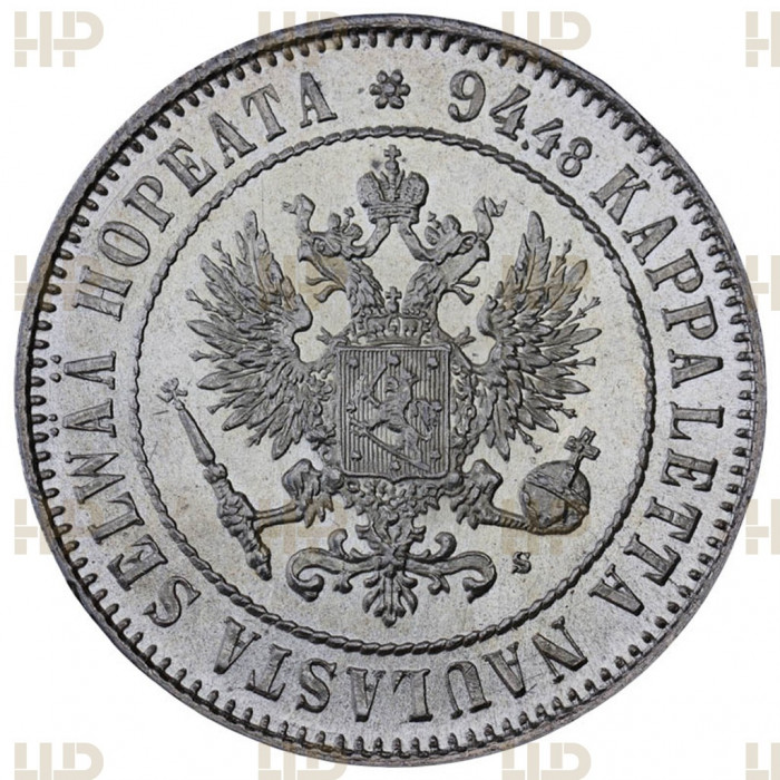 Россия / Финляндия 1 Марка 1915 S год. Ag. MS 62, Слаб ННР. Николай II