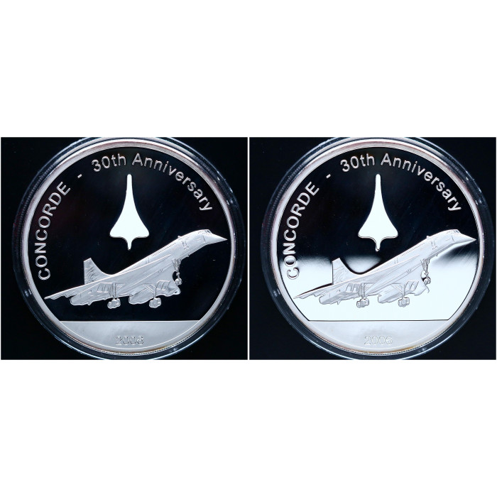 Острова Кука 25 Долларов 2006 год. "30 лет самолету Конкорд"; ag 5 унций.