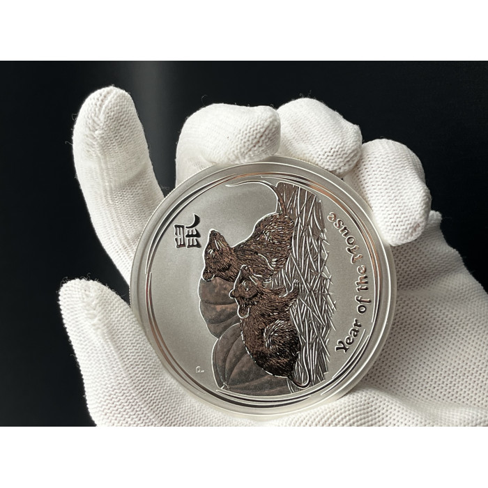 Австралия 8 Долларов 2008 P год. "Китайский гороскоп - год крысы"; Ag - 5 Oz