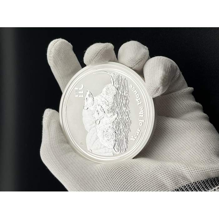 Австралия 8 Долларов 2008 P год. "Китайский гороскоп - год крысы"; Ag - 5 Oz