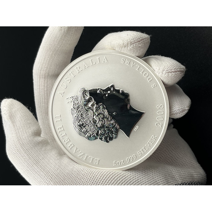 Австралия 8 Долларов 2008 P год. "Китайский гороскоп - год крысы"; Ag - 5 Oz
