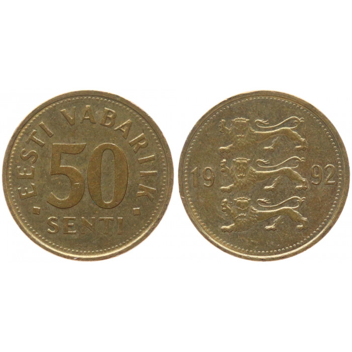Эстония 50 Сентов 1992 год XF KM# 24