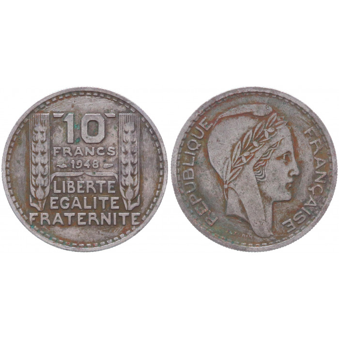 Франция 10 Франков 1948 год KM# 909.1