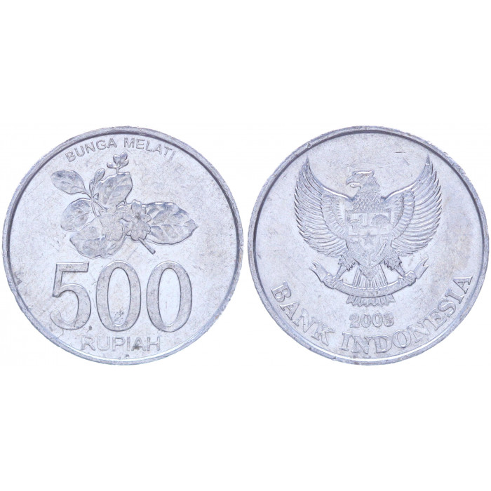 Индонезия 500 Рупий 2003 год XF KM# 67 Жасмин