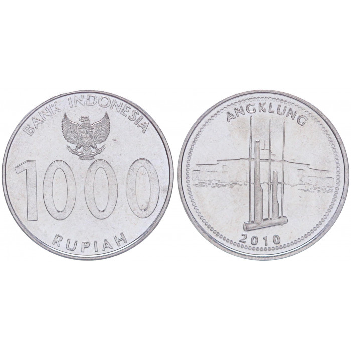 Индонезия 1000 Рупий 2010 год AUNC KM# 70 Ангклунг