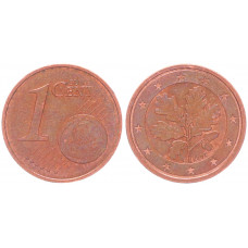 Германия ФРГ 1 Евроцент 2002 D год XF KM# 207 Дубовая ветка