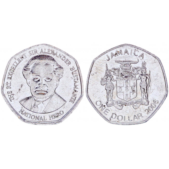 Ямайка 1 Доллар 2006 год XF KM# 164 Александр Бустаманте