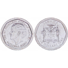 Ямайка 5 Долларов 1995 год XF KM# 163 Норман Мэнли
