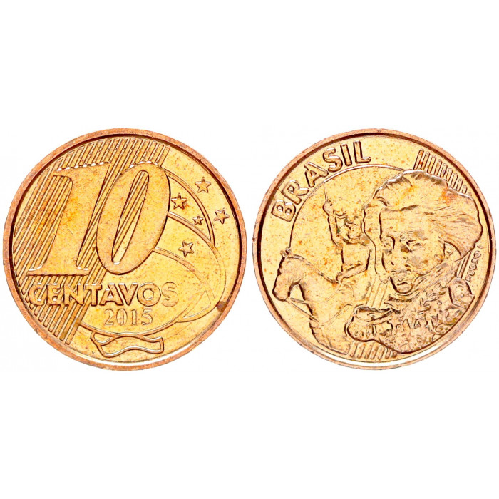 Бразилия 10 Сентаво 2015 год XF KM# 649.3 Педру I Император Бразильской империи