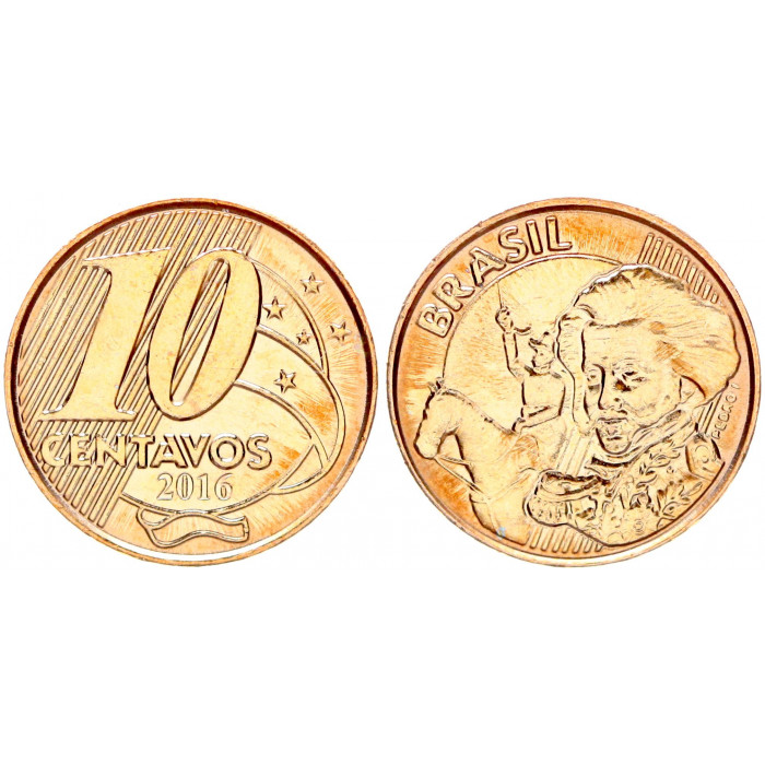 Бразилия 10 Сентаво 2016 год XF KM# 649.3 Педру I Император Бразильской империи