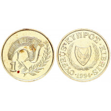 Кипр 1 Цент 1994 год XF KM# 53.3 Птица в неолитическом стиле
