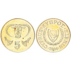 Кипр 5 Центов 2004 год KM# 55.3 Голова быка