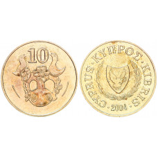 Кипр 10 Центов 2004 год XF KM# 56.3 Ваза