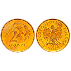 Польша 2 Гроша 2013 год XF Y# 277