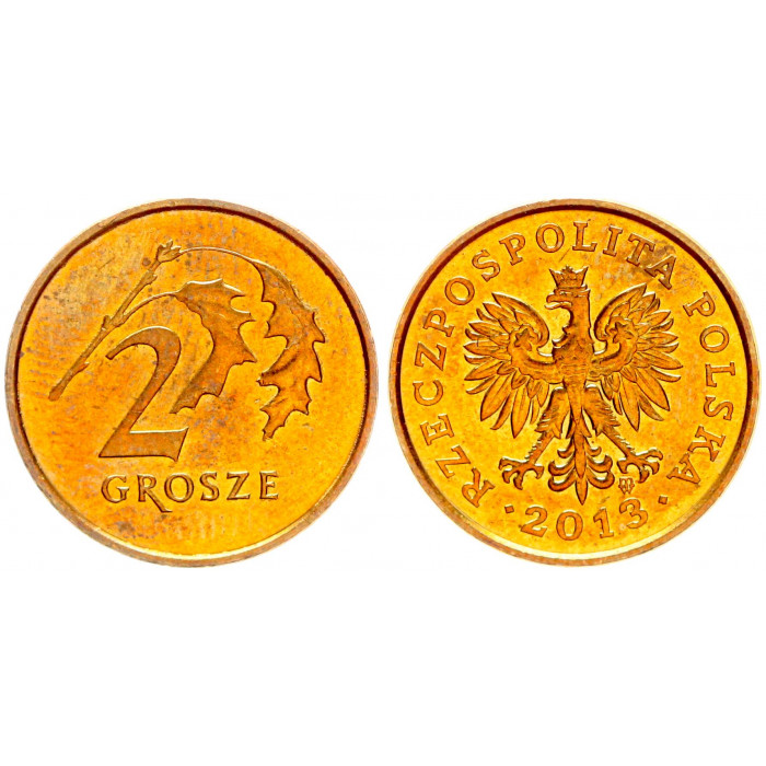 Польша 2 Гроша 2013 год XF Y# 277