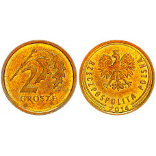 Польша 2 Гроша 2014 год XF Y# 924