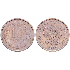 Польша 10 Грошей 1992 год XF Y# 279