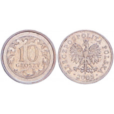 Польша 10 Грошей 2005 год XF Y# 279