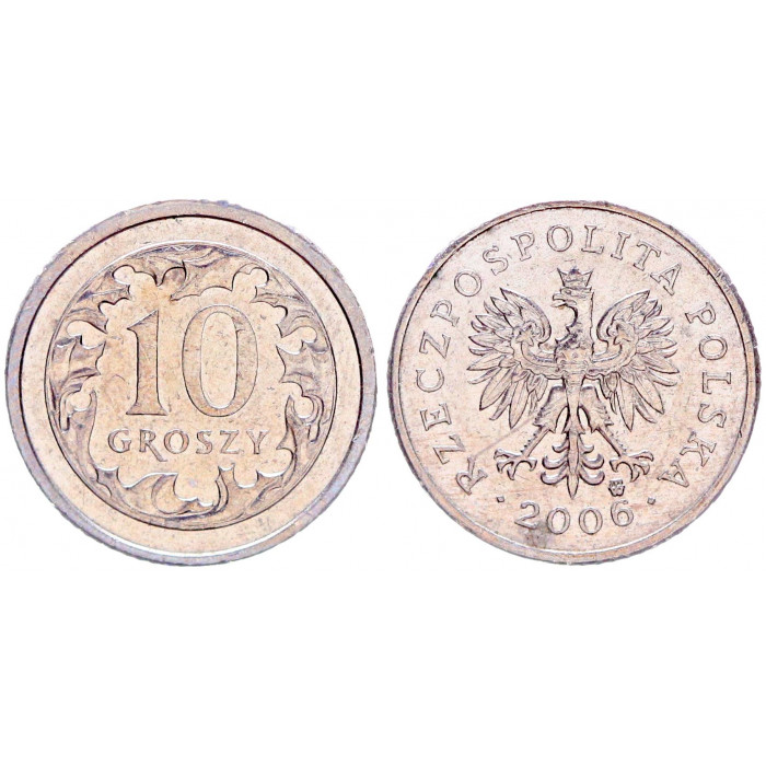 Польша 10 Грошей 2006 год XF Y# 279