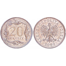 Польша 20 Грошей 2009 год XF Y# 280