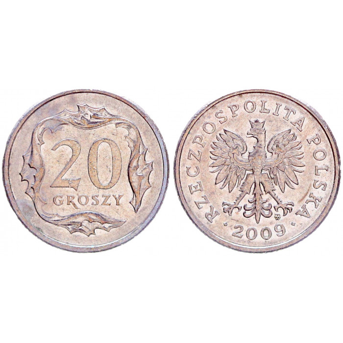 Польша 20 Грошей 2009 год XF Y# 280