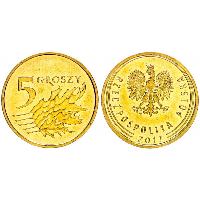 Польша 5 Грошей 2017 год Y# 925 (BOX940)
