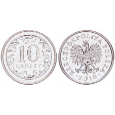 Польша 10 Грошей 2016 год XF Y# 279 (BOX949)