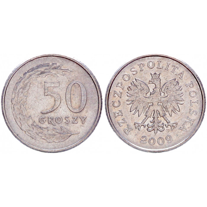 Польша 50 Грошей 2009 год XF Y# 281 (BOX953)