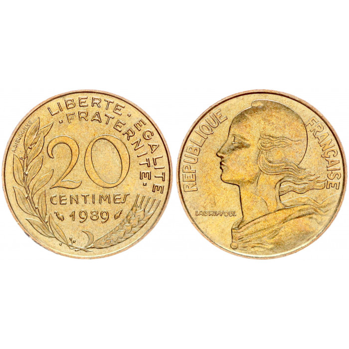 Франция 20 Сентим 1989 год KM# 930 Либертина