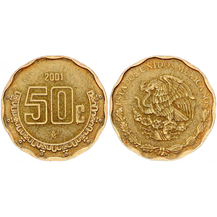 Мексика 50 Сентаво 2001 год KM# 549 Орёл
