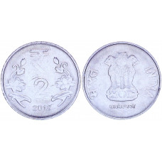 Индия 2 Рупии 2012 год KM# 395 Львиная Капитель Ашоки Калькутта