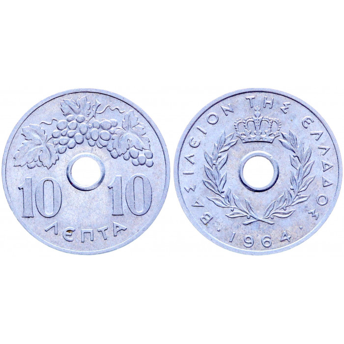 Греция 10 Лепт 1964 год KM# 78 Флора Виноград