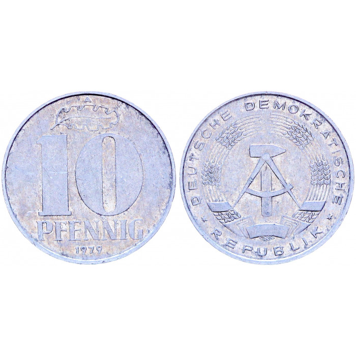 Германия ГДР 10 Пфеннигов 1979 A год KM# 10