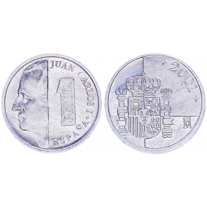 Испания 1 Песета 2001 год KM# 832 Хуан Карлос I
