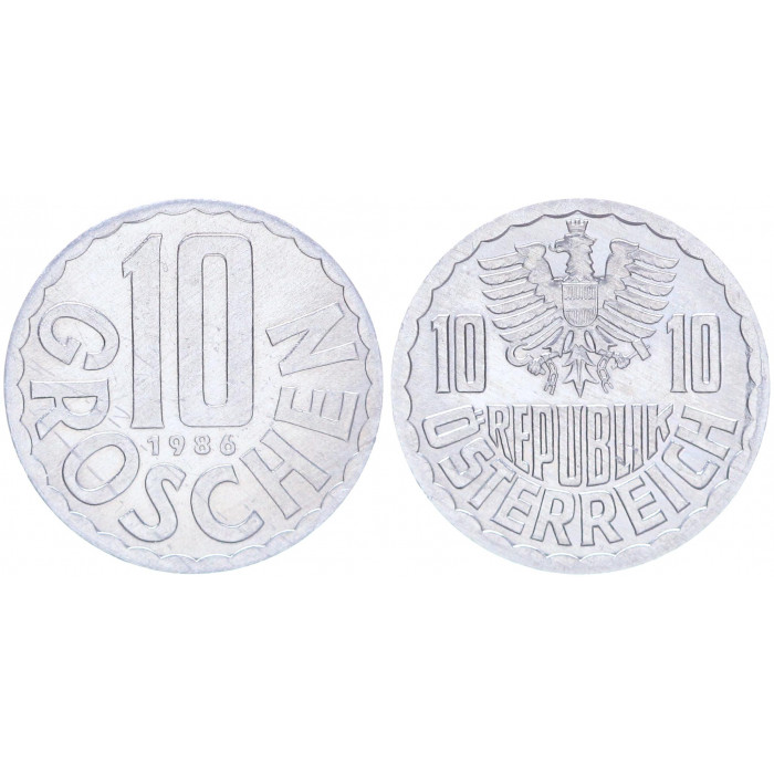 Австрия 10 Грошей 1986 год KM# 2878