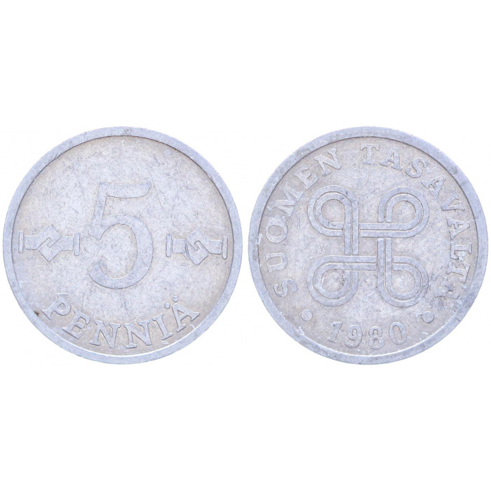 Финляндия 5 Пенни 1980 год KM# 45a